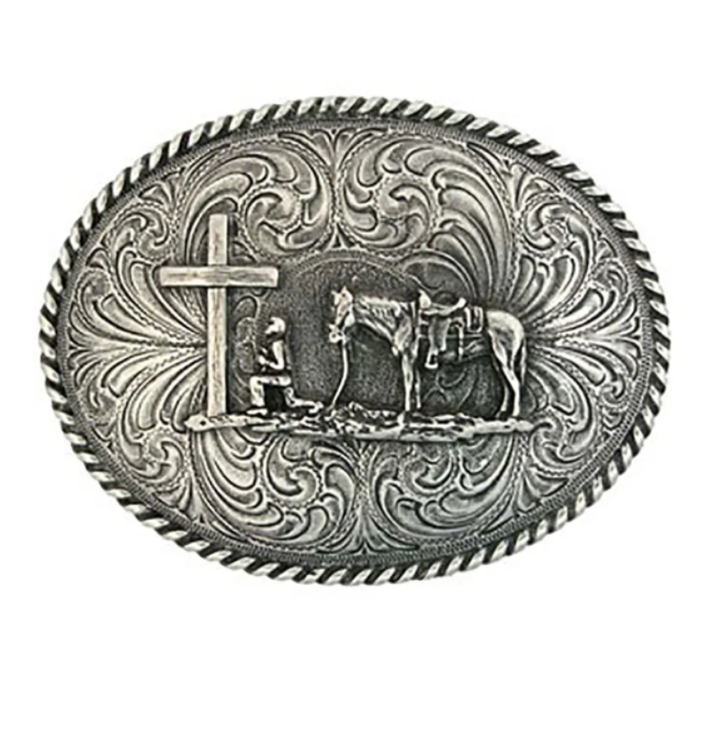 Montana Silversmiths 61304 Christian Cowboy Attitude Belt Buckle