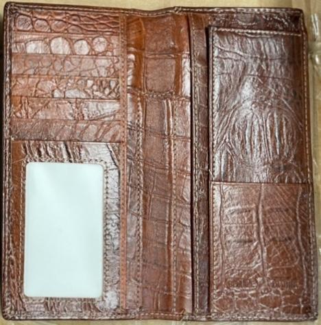 Top Notch Accessories 126BR Brown Alligator Print w/Bullrider Concho Wallet