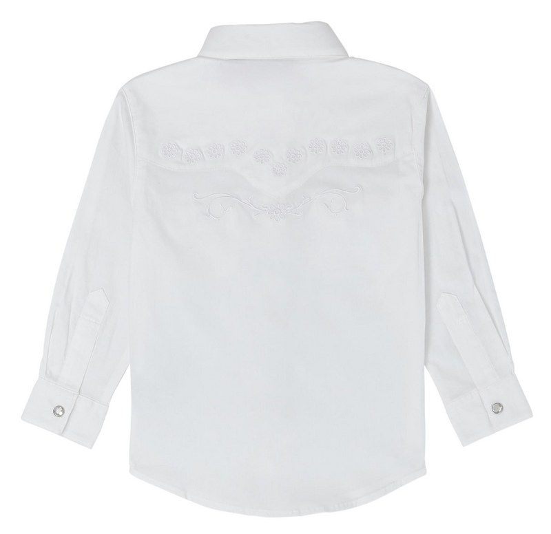 Girl's Wrangler GW7001W White Long Sleeve Western Shirt