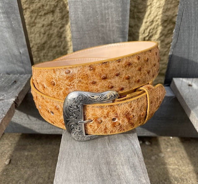 Cowtown H6077 Oryx Full Quill Ostrich Print Belt