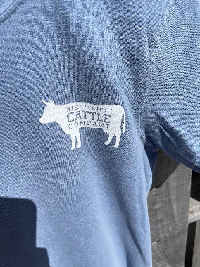 Mississippi Cattle Company MSCATTLESS-17 Blue Jean Short Sleeve Comfort Color T-Shirt