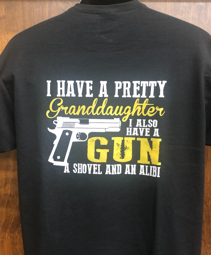 2nd Amendment 18703 "Pretty Granddaughter" Black Short Sleeve T-Shirt *CLOSEOUT