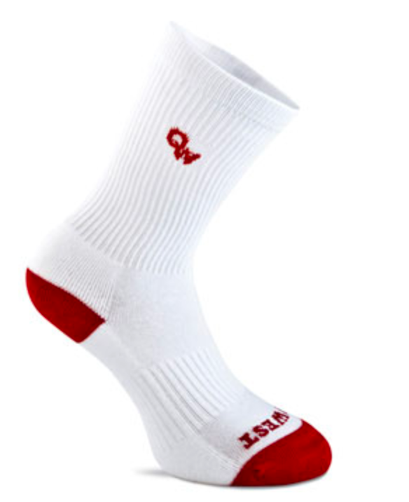 Old West Socks Kids 3 Pair Crew Reinforced S White Red OWS201