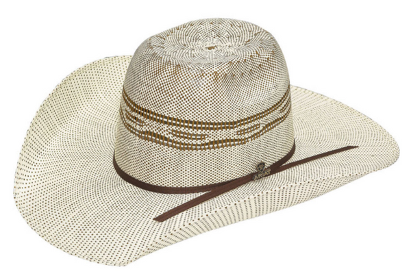 Ariat A73164 Natural Bangora Ivory/Brown 2 Cord Chocolate Band Punchy Shaped Hat