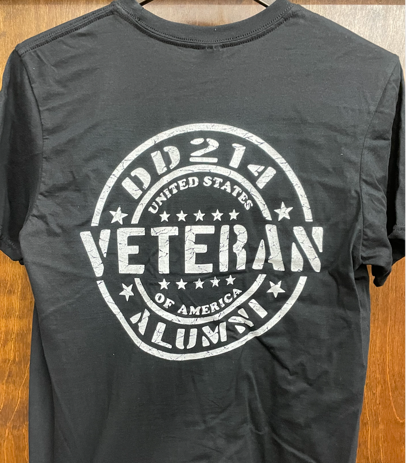 "DD214 ALUMNI" Black Gildan Soft Short Sleeve T-Shirt  *CLOSEOUT*