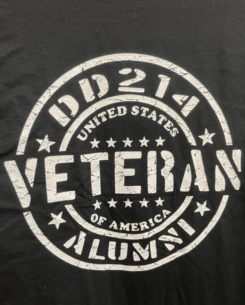 "DD214 ALUMNI" Black Gildan Soft Short Sleeve T-Shirt  *CLOSEOUT*