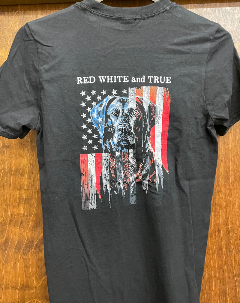 Hunt Life "RED, WHITE, AND TRUE" Black Gildan Soft Short Sleeve T-Shirts *Closeout*