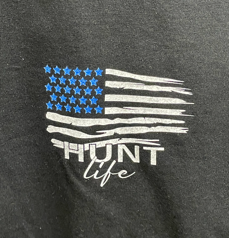 Hunt Life "RED, WHITE, AND TRUE" Black Gildan Soft Short Sleeve T-Shirts *Closeout*