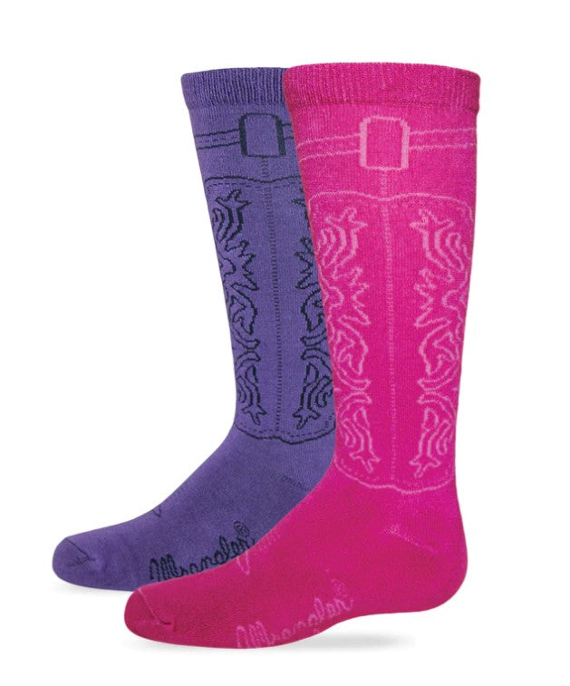 Wrangler 2/229 Girl’s Cowgirl Boot Sock 2 Pack