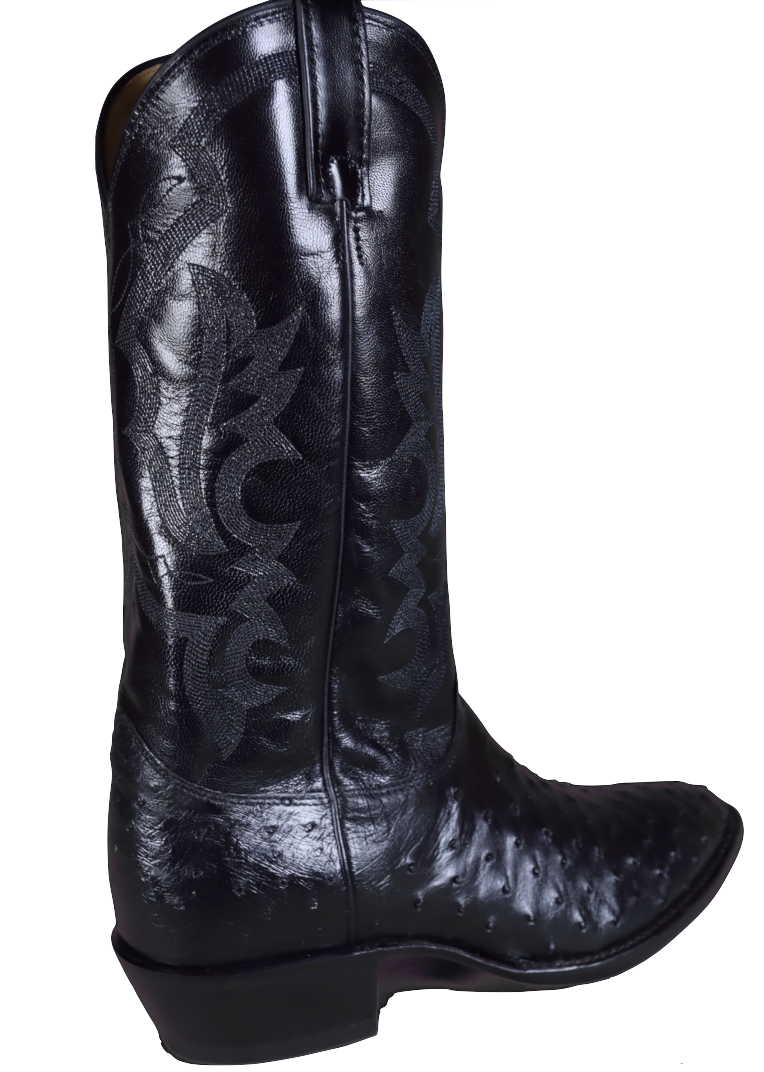 Justin J4041 Black Full Quill Ostrich (Boots & More Exclusive) *Closeout* AS IS