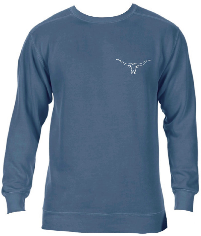 Brand of Cattle Comfort Colors Crewneck Sweatshirt In Blue Jean