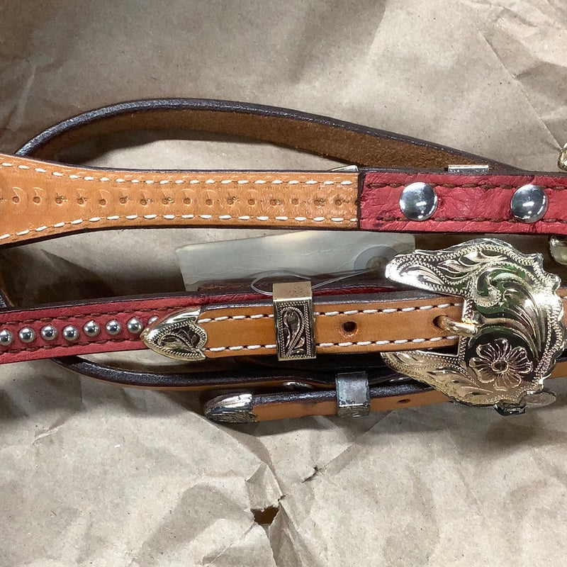 Private Label 03SP73545-1FR Smooth Quill Ostrich Browband Headstall