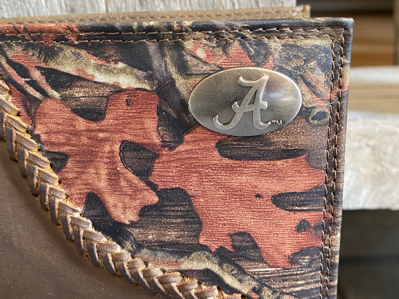 Zep-Pro IWT1FNC-UAL University of Alabama Crimson Tide 1/2 Mossy Oak Camo/Brown Bi-fold Wallet