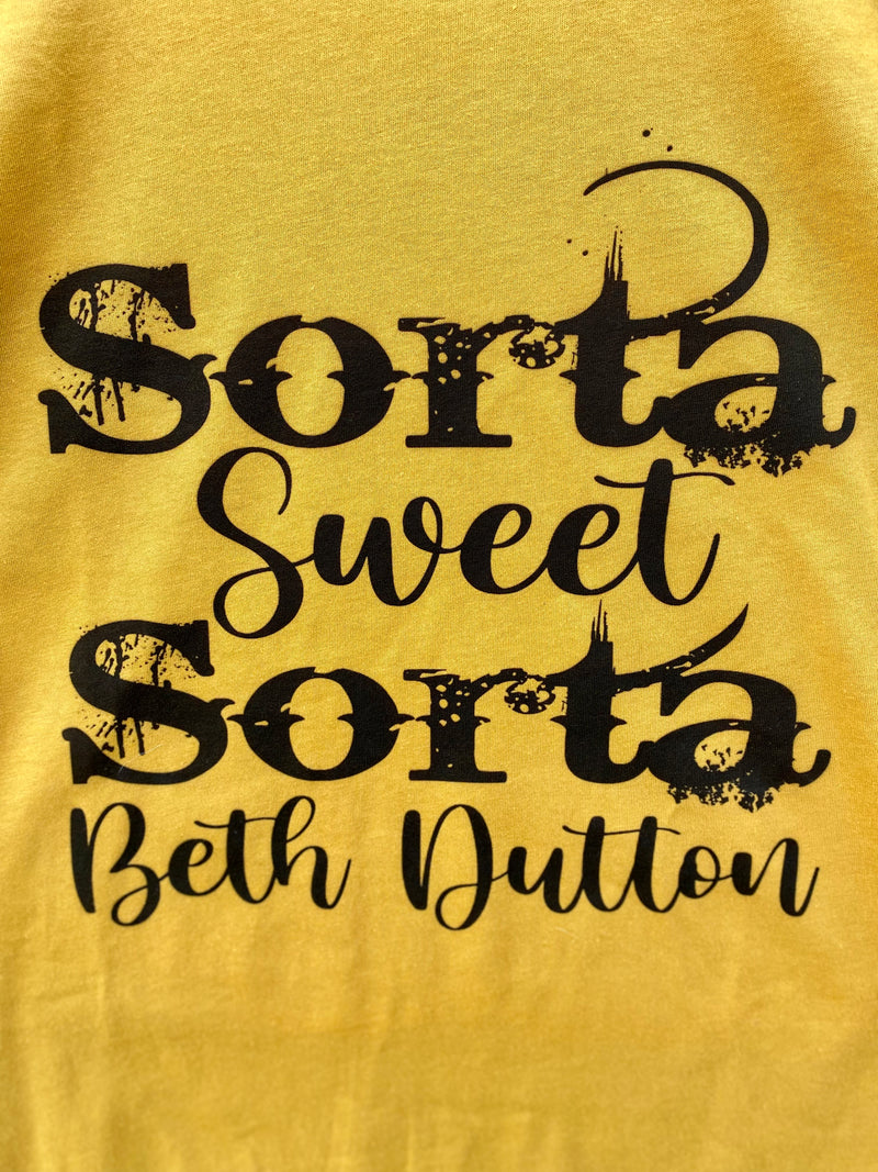 Yellowstone Sorta Beth Dutton Bella Canvas Mustard Short Sleeve T-Shirt