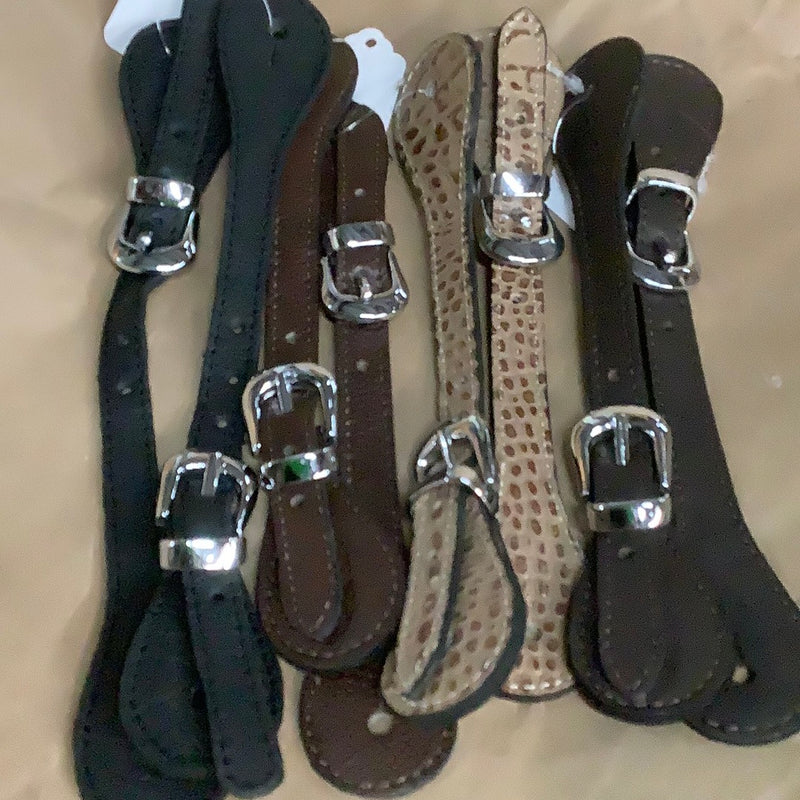 JB YTH SP STP Assorted Youth Leather Spur Straps