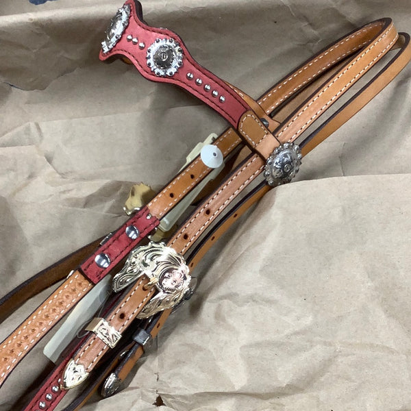 Private Label 03SP73545-1FR Smooth Quill Ostrich Browband Headstall