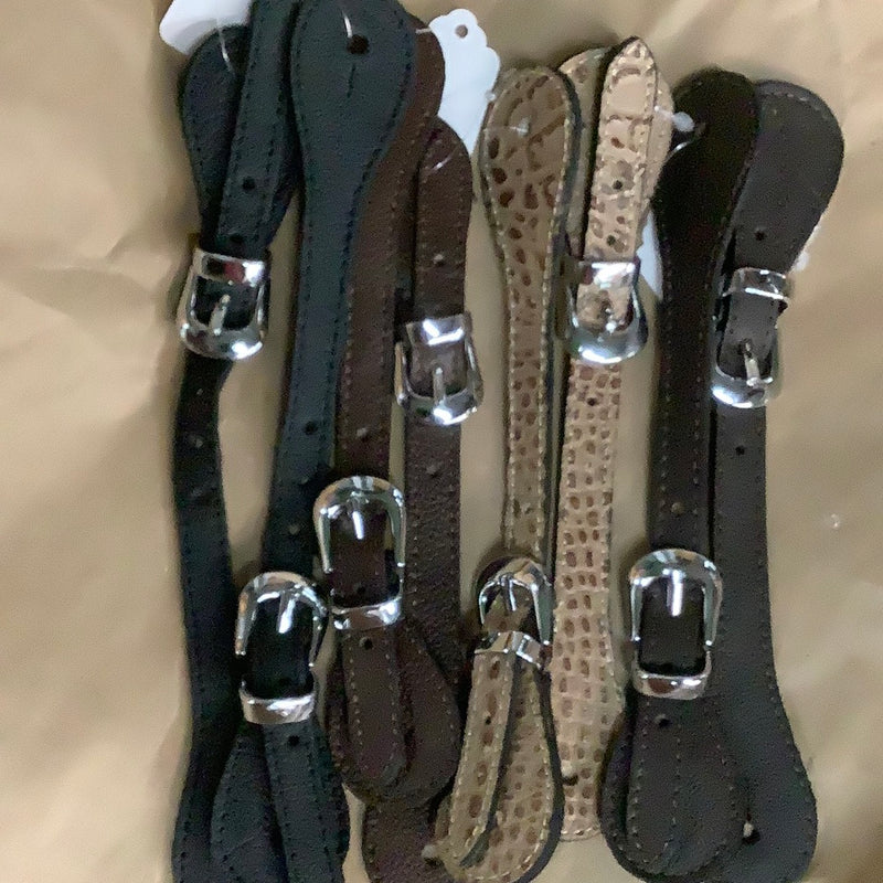 JB YTH SP STP Assorted Youth Leather Spur Straps