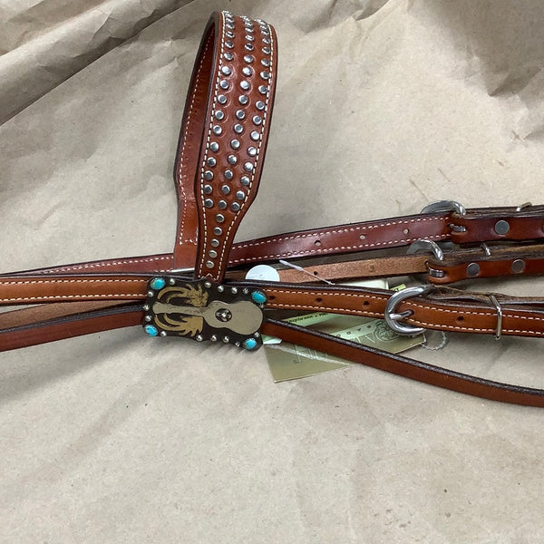 Martin Saddlery GCHB110FS2 Gypsy Cowgirl Browband Headstall in Chestnut