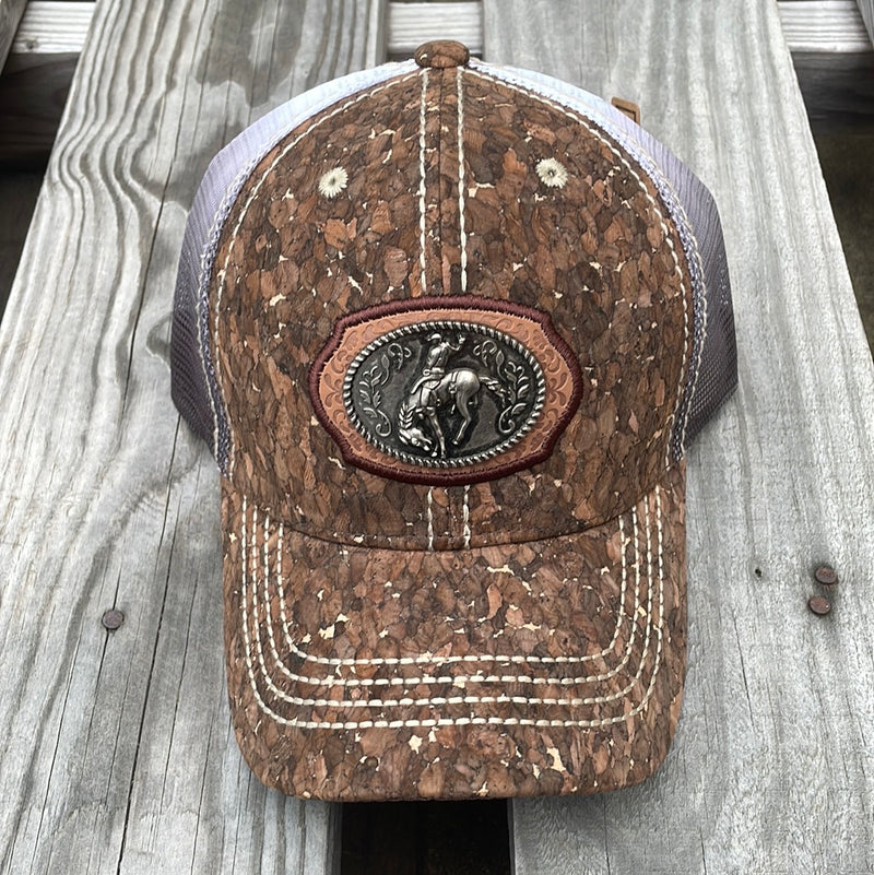 Bronco Concho Brown Cork Snap Back Truck Cap