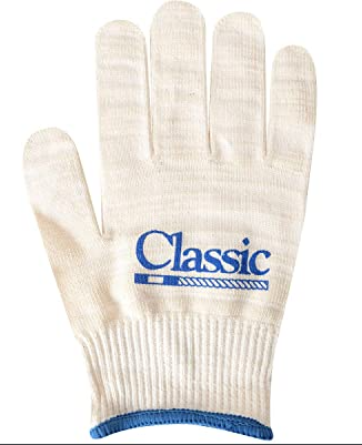 Classic Rope CGLOVE08M-1 Cotton Roping Glove MEDIUM NATURAL\BLUE (Single Glove)