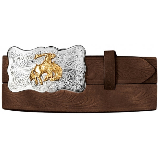 Justin Kids 0189D Brown Embossed Cowhide Belt